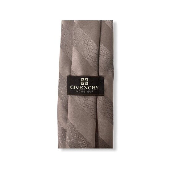 Givenchy Monsieur Men’s Dress Tie Classic Fit Brown Striped 56" X 4" - Picture 4 of 4